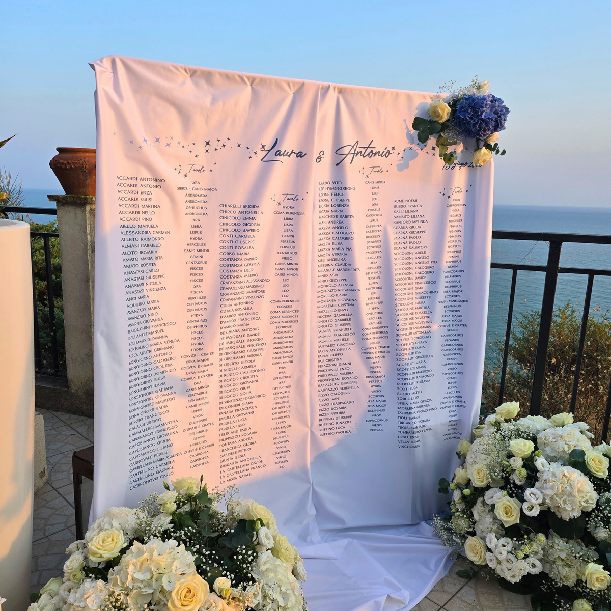 Il tableau in stoffa: eleganza sartoriale per un matrimonio da ricordare